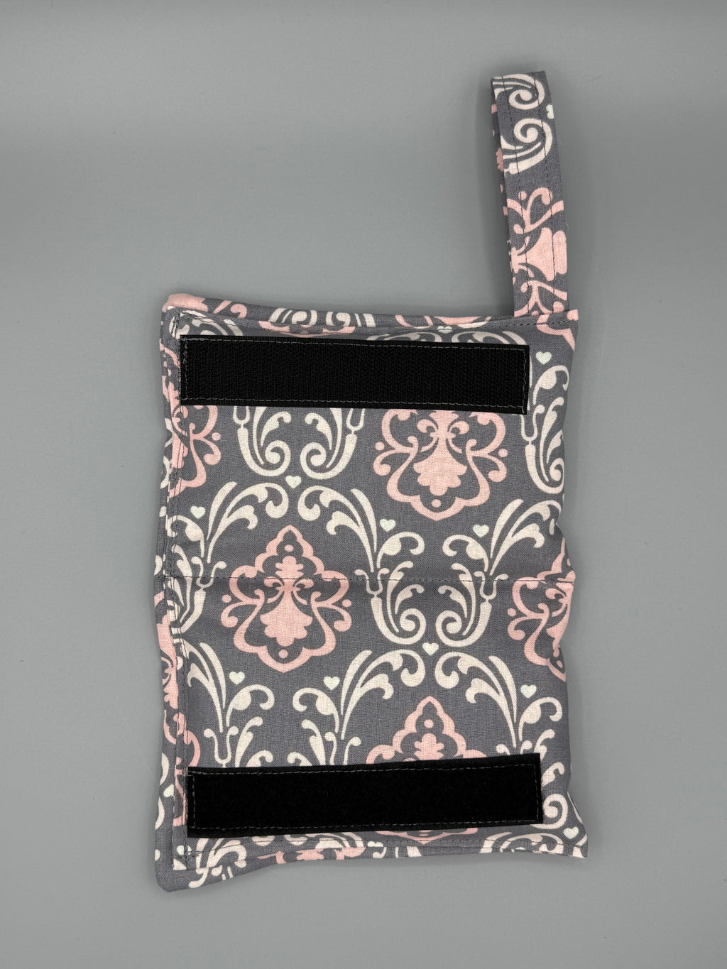 Divine Damask horse bit warmer open with velcro inside displayed