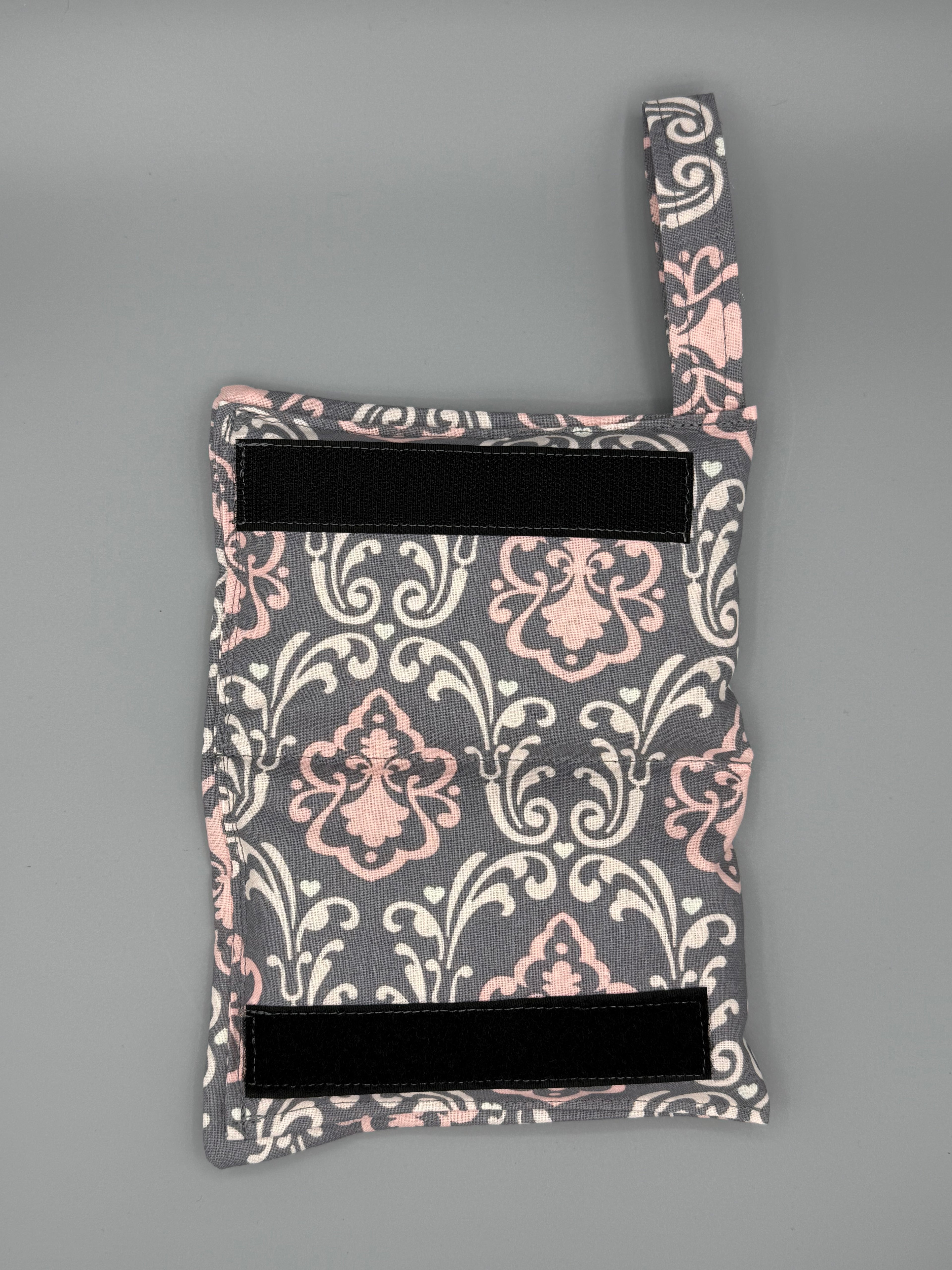 Divine Damask horse bit warmer open with velcro inside displayed