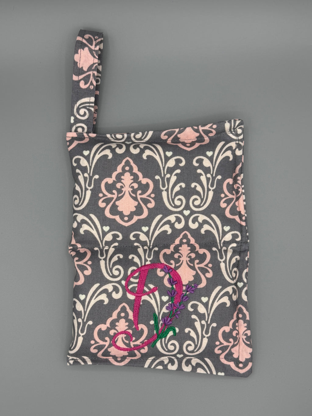 Divine Damask horse bit warmer open with outside displayed